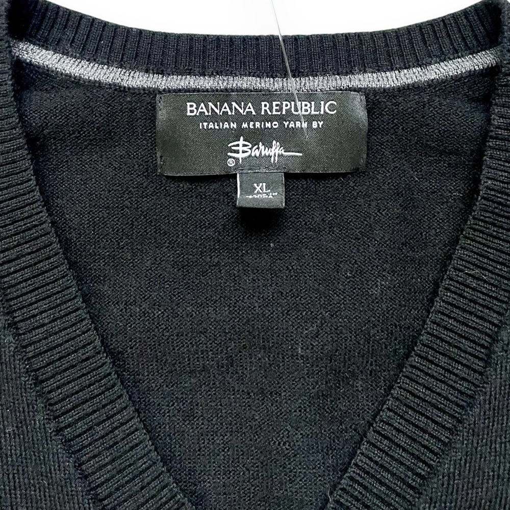 Banana Republic Cento Italian Baruffa Merino Black Wool Sweater - Picture 3 of 5